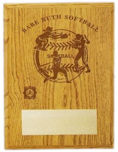 Babe Ruth Lasered Oak "District/State/Regional" Award Plaques